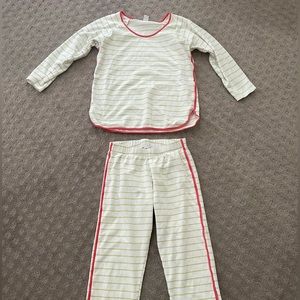 LAKE pajamas - Pima Long-Long cropped Set in Green- size XS. NWOT